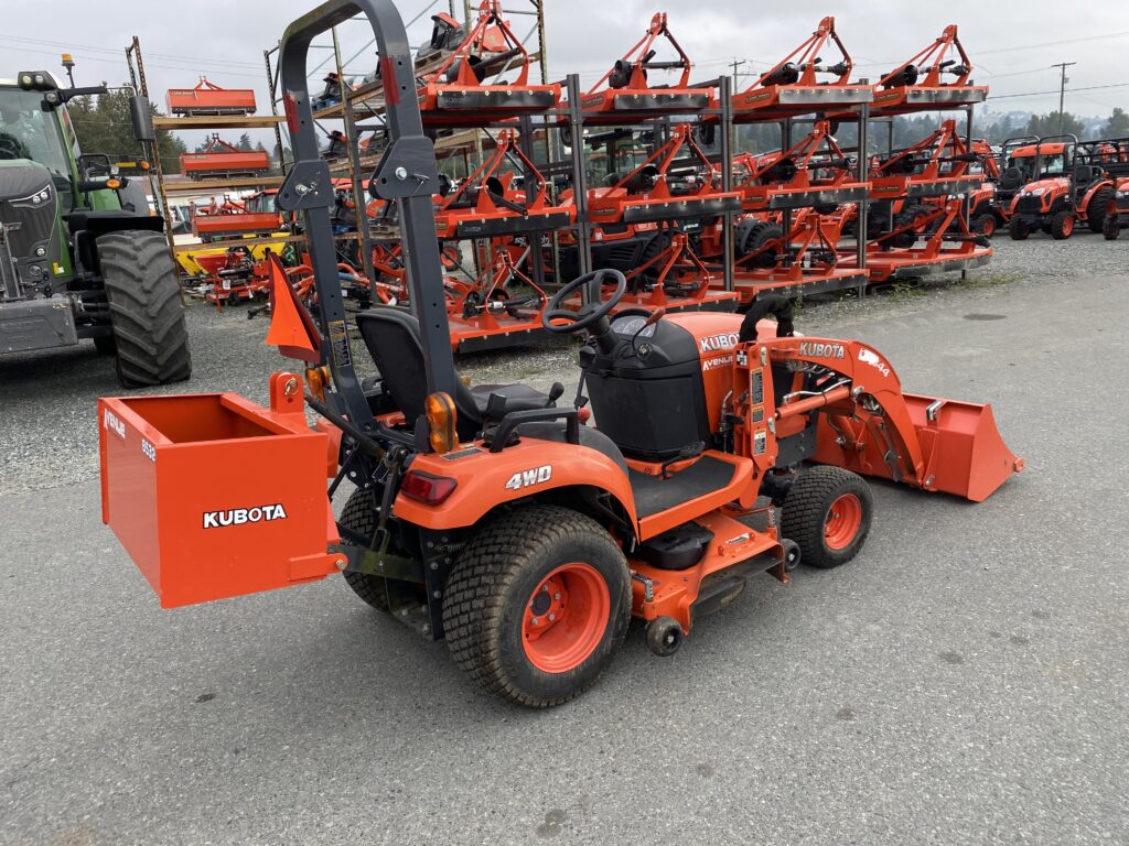 2018 Kubota BX1880 Compact Tractor with Loader, Mower Deck, Rear Weight box and Extra R4 Wheels and Tires 2