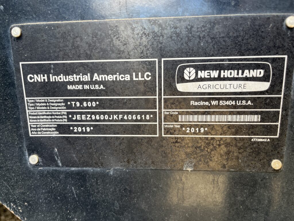 2019 New Holland T9.600 Smarttrax CVT Tractor 7