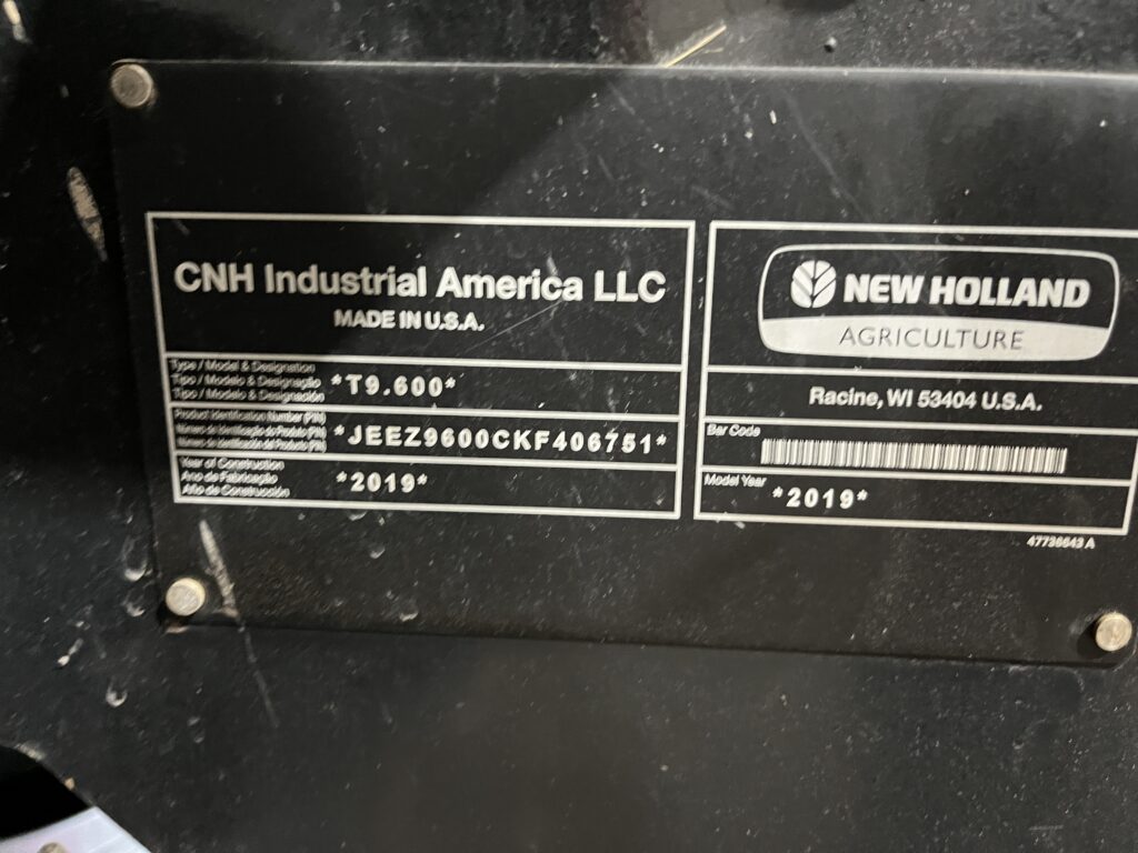 2019 New Holland T9.600 CVT Tractor 5