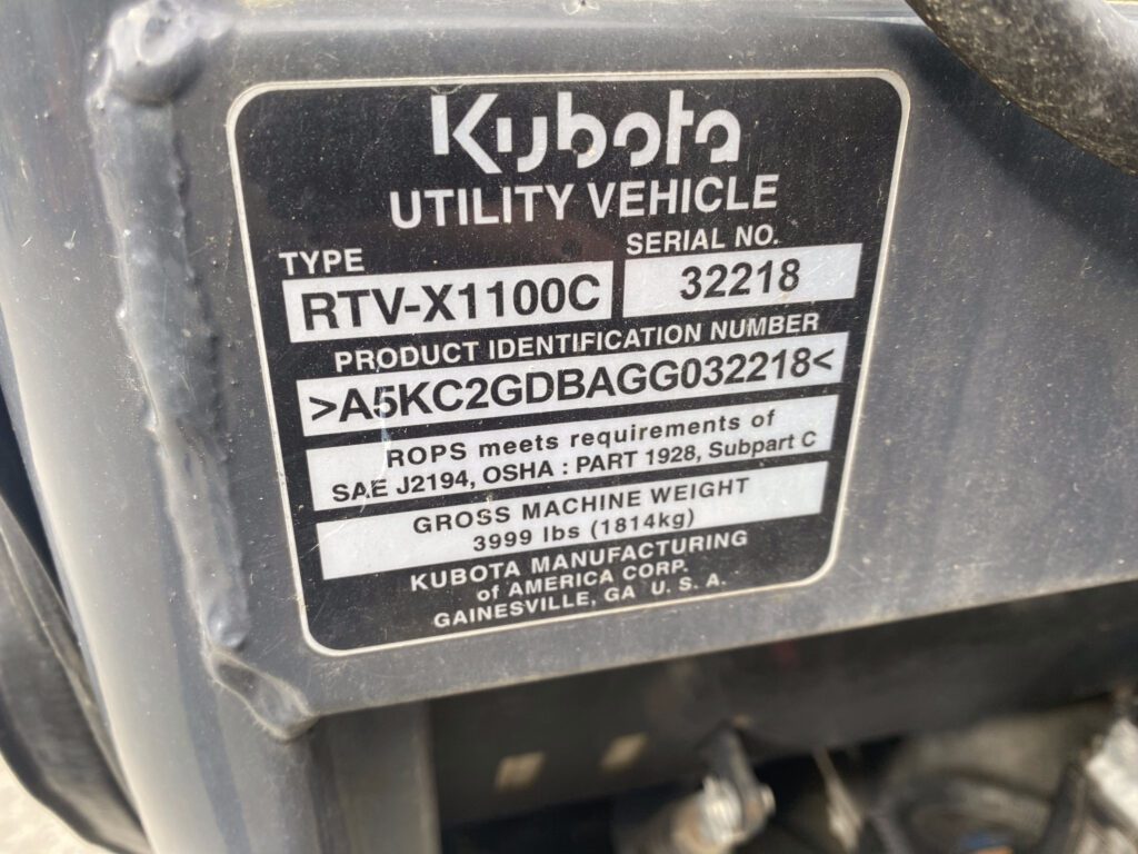2017 Kubota RTV-X1100 Diesel with Cab (Heat and A/C) 4