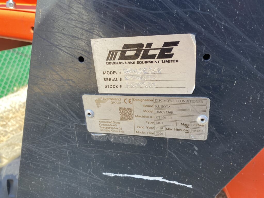 2020 Kubota DMC8536 Disc Mower 8