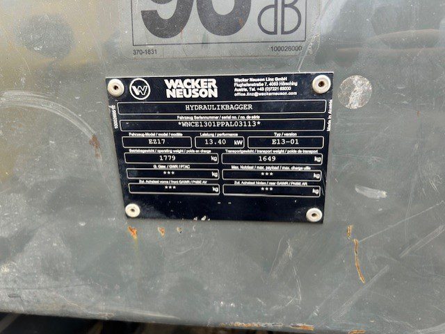 2019 Wacker Neuson EZ17 mini excavator 6