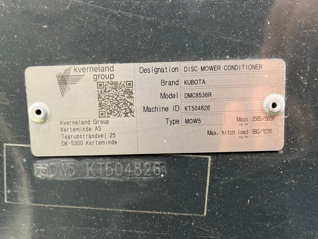2022 Kubota DMC8536R Mower Conditioner 7