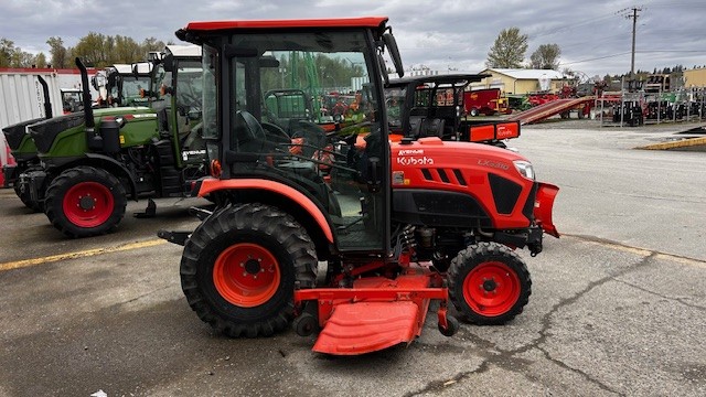 2020 Kubota LX3310HSDC Cab tractor, mid mower and front blade